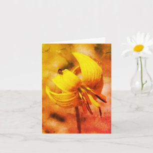 Tarjeta De Nota De Arte Floral De Trout Lily Y Fri