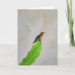 Tarjeta de nota de arte Hummingbird minimalista