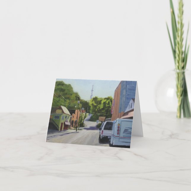 Tarjeta de nota de arte Icehouse Townscape (Anverso)