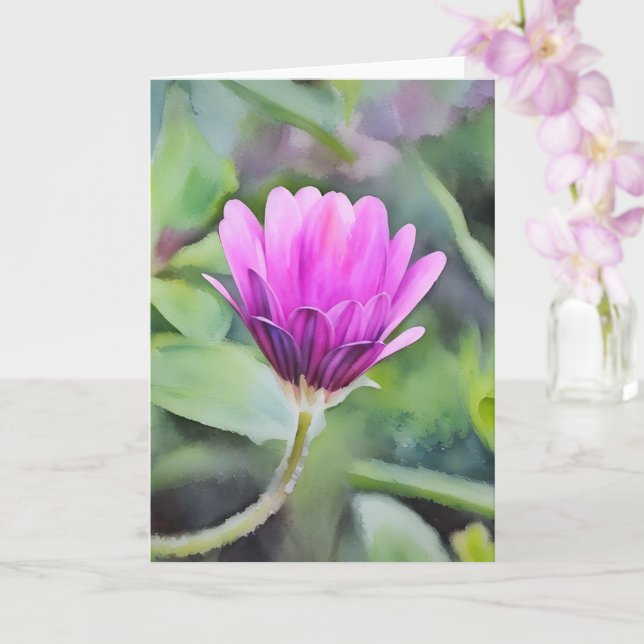 Tarjeta de nota de arte morado africana de margari (Orquídea)