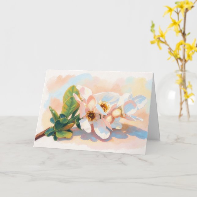 Tarjeta de nota de arte pastel de flores de flor d (flor amarilla)