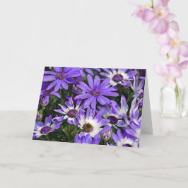 Tarjeta de nota de arte Purple Daisy Flower Daisie