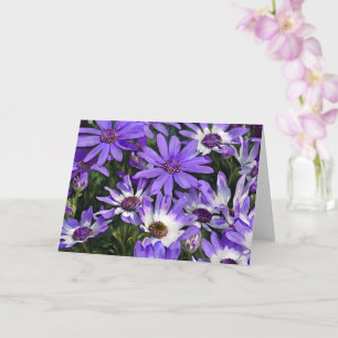 Tarjeta de nota de arte Purple Daisy Flower Daisie