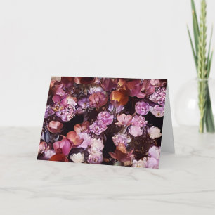 Tarjeta de nota de arte Purple Flower Garden