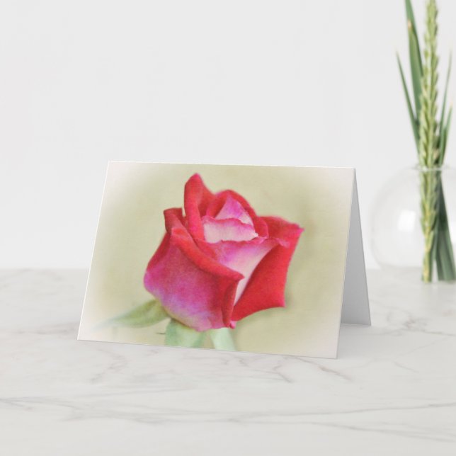 Tarjeta de nota de arte rosa rosa rosa rojo de ens (Anverso)