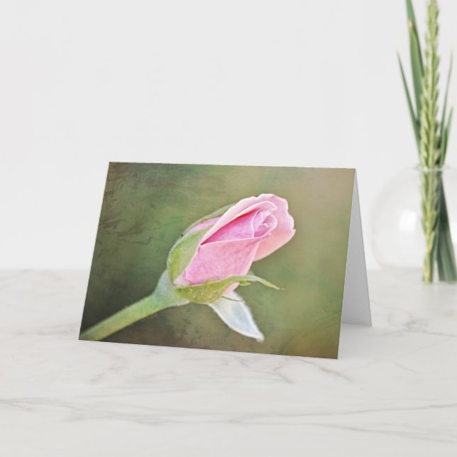 Tarjeta de nota de arte rosa rosa rosa rosa de Bud (Anverso)