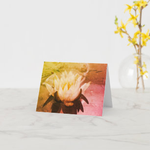 Tarjeta de nota de arte Water Lily Lotus Flower