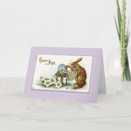 Tarjeta de nota de artista Easter Bunny Lavender