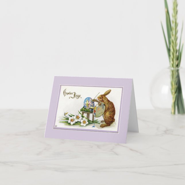 Tarjeta de nota de artista Easter Bunny Lavender (Anverso)