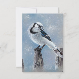Tarjeta de nota de ave azul jay