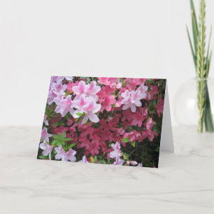 Tarjeta de nota de azalea rosa