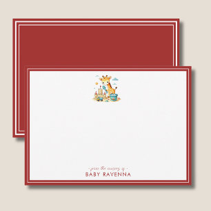 Tarjeta de nota de Baby Shower de Castillo de Aren