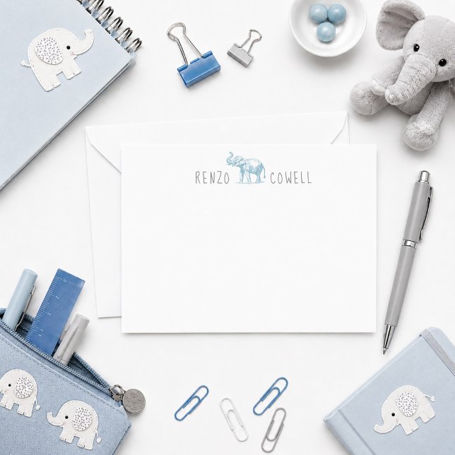 Tarjeta de nota de baby shower de elefante (Subido por el creador)