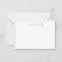 Tarjeta de nota de baby shower de ganso elegante