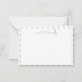 Tarjeta de nota de baby shower de ganso elegante