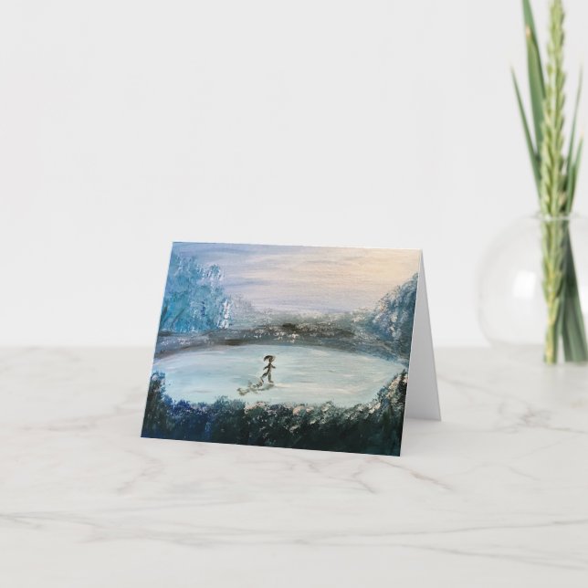 Tarjeta de nota de bailarín de hielo (Anverso)