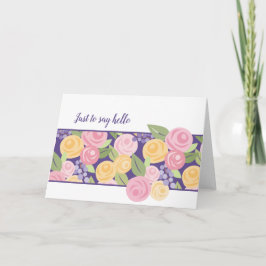Tarjeta de nota de banda floral para Rosas de pape