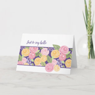 Tarjeta de nota de banda floral para Rosas de pape