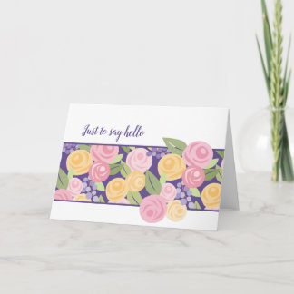 Tarjeta de nota de banda floral para Rosas de pape
