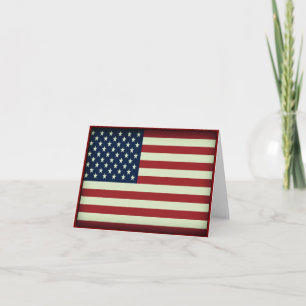 Tarjeta de nota de bandera estadounidense patriota