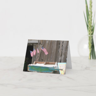 Tarjeta de nota de banderas y granjas estadouniden