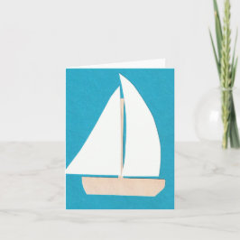 Tarjeta de nota de barco de vela