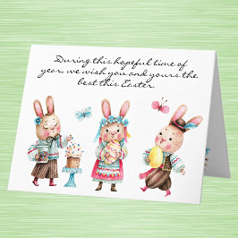 Tarjeta de nota de bendición de Pascua caprichosa 