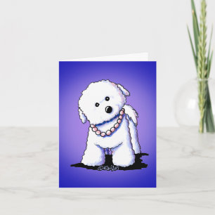 Tarjeta de nota de Bichon en perlas