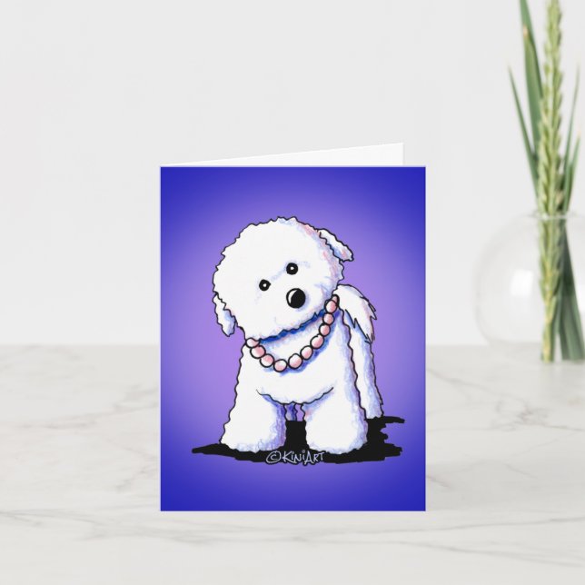Tarjeta de nota de Bichon en perlas (Anverso)