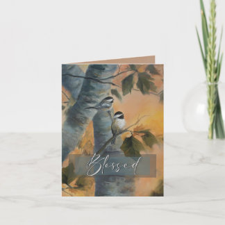 Tarjeta de nota de Blessed Chickadees (original)