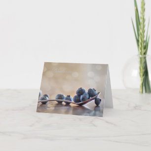 Tarjeta de nota de Blueberry Bokeh