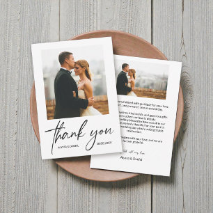 Tarjeta de nota de boda con 2 fotos Simple Modern