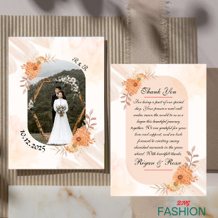Tarjeta de nota de boda de acuarela estética blanc