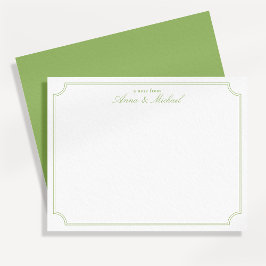 Tarjeta de nota de boda minimalista elegante verde