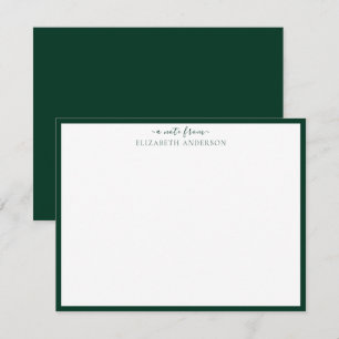 Tarjeta de nota de borde azul verde oscuro