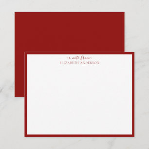 Tarjeta de nota de borde clásica roja de cartón