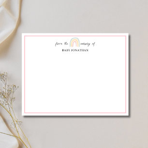Tarjeta de nota de borde de arcoíris pastel elegan