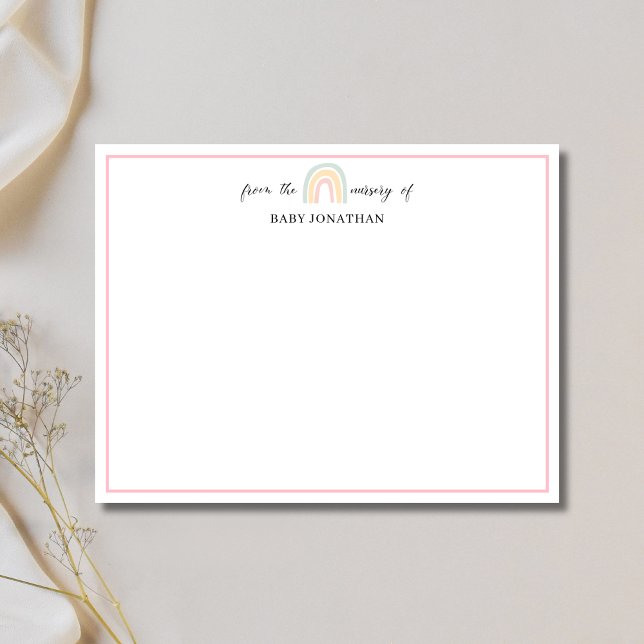 Tarjeta de nota de borde de arcoíris pastel elegan (Subido por el creador)
