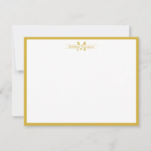 Tarjeta de nota de borde de oro para la tipografía