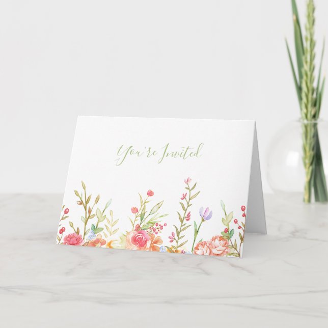 Tarjeta de nota de borde floral (Anverso)