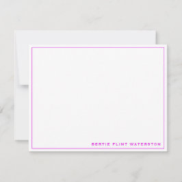 Tarjeta de nota de borde magenta minimalista