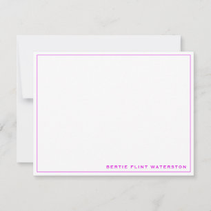 Tarjeta de nota de borde magenta minimalista