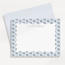 Tarjeta de nota de borde ondulado floral de Horten