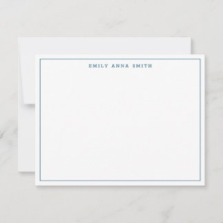 Tarjeta de nota de borde profesional simple azul m