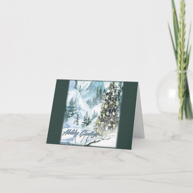 Tarjeta de nota de bosque para navidades (Anverso)