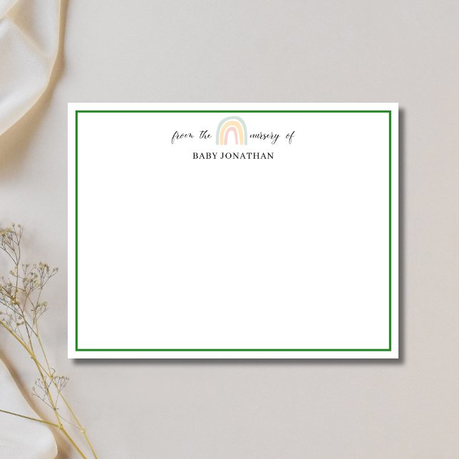 Tarjeta de nota de bosque verde arcoíris pastel (Subido por el creador)