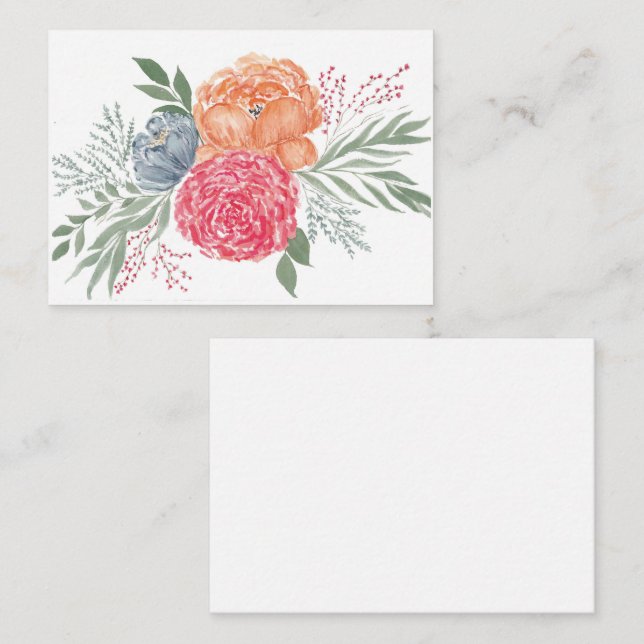 Tarjeta de nota de Bouquet de verano (Anverso / Reverso)