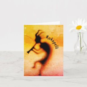 Tarjeta de nota de buena suerte de Kokopelli Joy