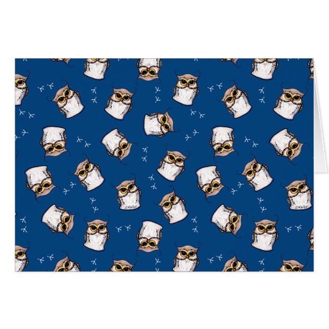 Tarjeta de nota de búho de KiniArt (Anverso (Horizontal))