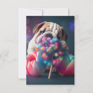 TARJETA DE NOTA DE bulldog